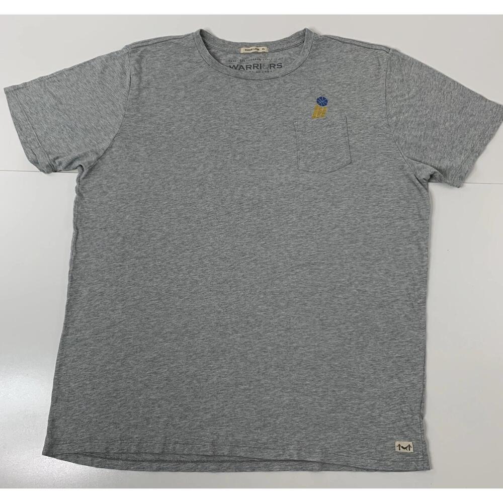 Marine Layer Golden State Warriors Mens Heather Gray Nba Pocket Tee T-Shirt